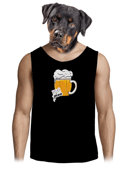 Velký a malý pívo pánské tílko Black