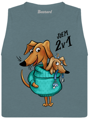 Jsem dva v jednom dámské tílko volné Heather Deep Teal