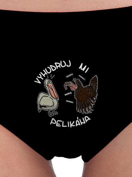 Vyhudruj mi pelikána dámské kalhotky Black