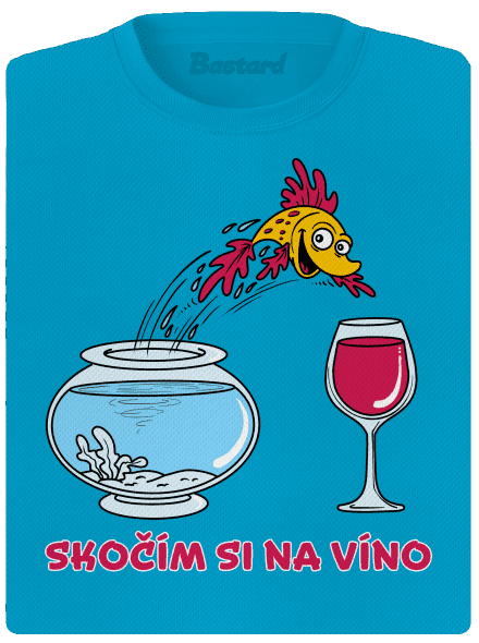 Skočím si na víno dámské sportovní tričko Blue Atol