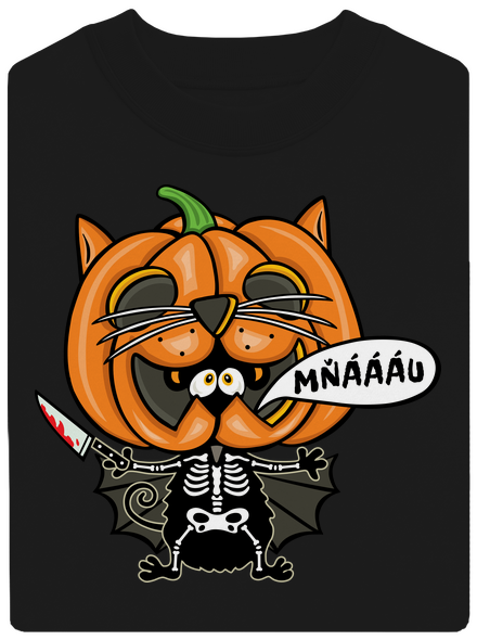 Halloweenská kočička unisex mikina bez kapuce Black