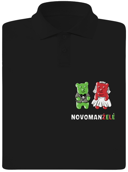Novomanželé z želé pánská polokošile Black