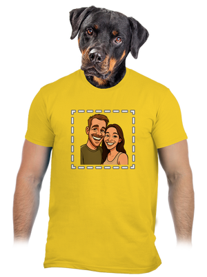 Karikatura z vlastní fotky pánské tričko Gold