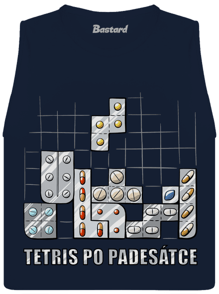 Tetris dámské tílko volné Navy