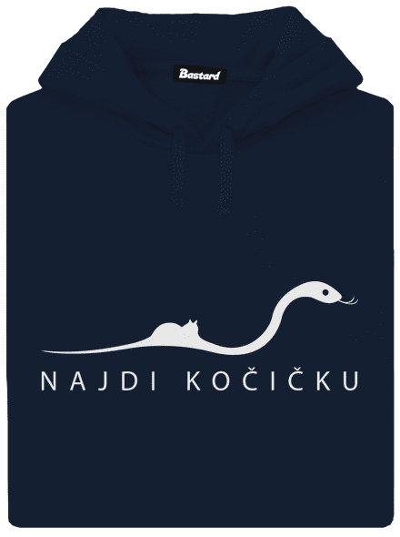 Najdi kočičku pánská mikina klokanka Navy