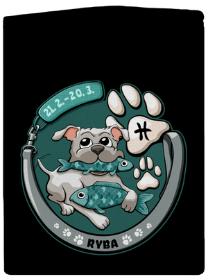 Psí horoskop: Ryba dámská mikina na zip Black