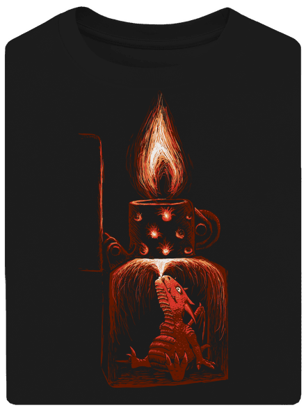 Zapalovač unisex tričko oversized Black