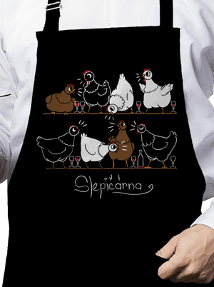 Slepičárna zástěra Black