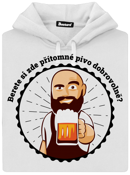 Pivo dobrovolně dámská mikina klokanka White
