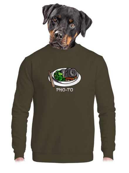 Pho-to unisex mikina bez kapuce Urban Khaki