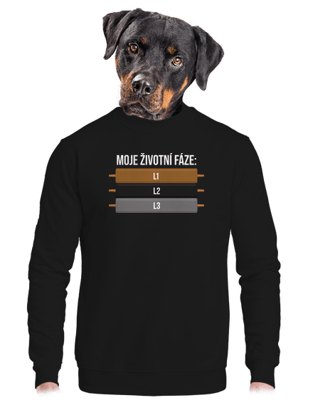 Moje životní fáze unisex mikina bez kapuce Black