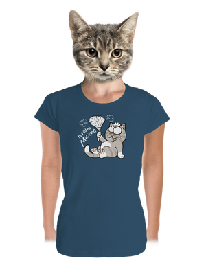 Macek a Micina dámské tričko premium Petrol Blue