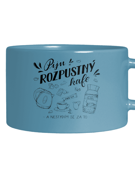 B12: Piju rozpustný hrnek makronka Blue Macaron