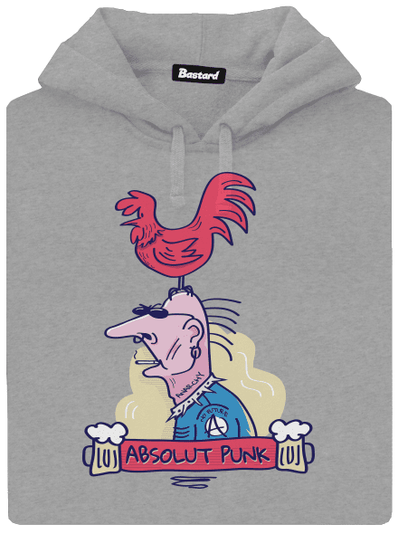 Absolut Punk pánská mikina klokanka Light Melange