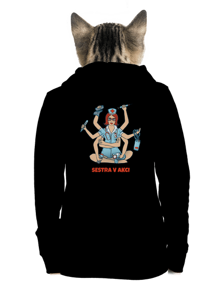 Sestra v akci dámská mikina na zip Black