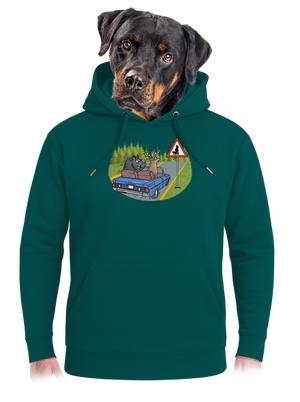 Myslivec unisex mikina premium Emerald Green