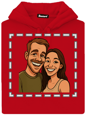 Karikatura z vlastní fotky pánská mikina klokanka Red