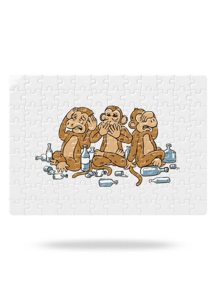 Trojnásobná opice puzzle White