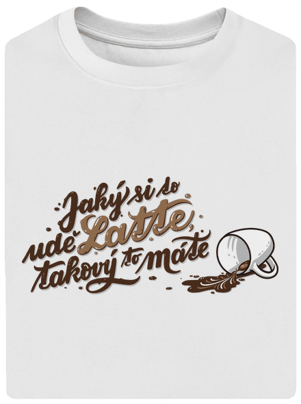 Latte unisex tričko oversized White