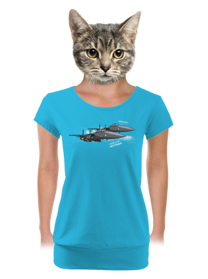 Stíhačka nestíhá dámské tričko s lemem Blue Atol