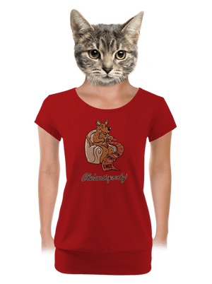 Pletu si povely dámské tričko s lemem Red Mal