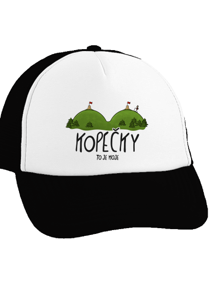 Kopečky kšiltovka truckerka Black cap