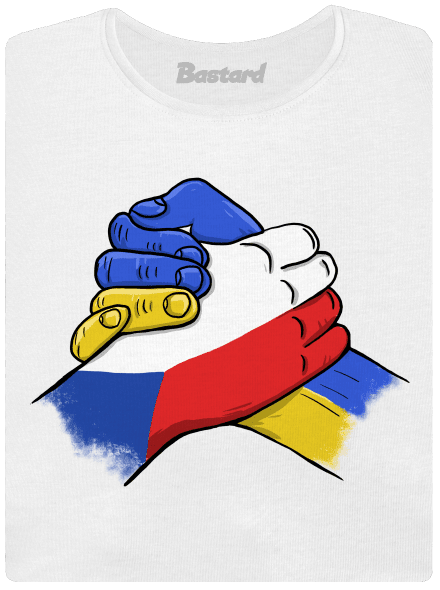 Ukrajina - Podpora dámské tričko s lemem White