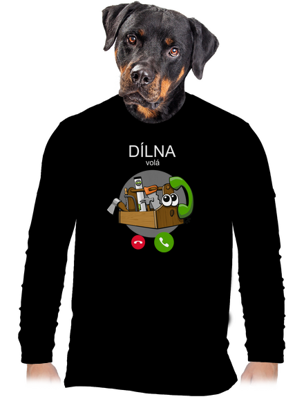 Dílna volá pánské dlouhý rukáv Black