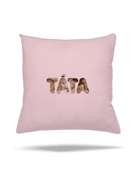 Nápis táta z vlastních fotek polštář Light Pink