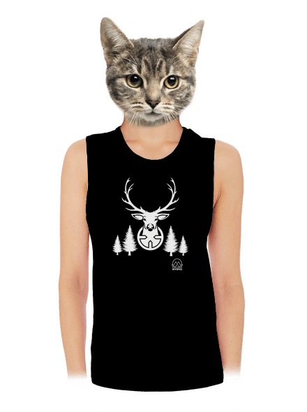 Jelen bilý dámské tílko volné Black