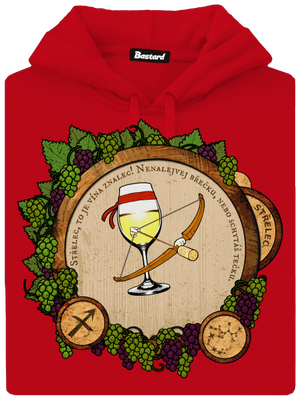 Vinný horoskop: Střelec pánská mikina klokanka Red