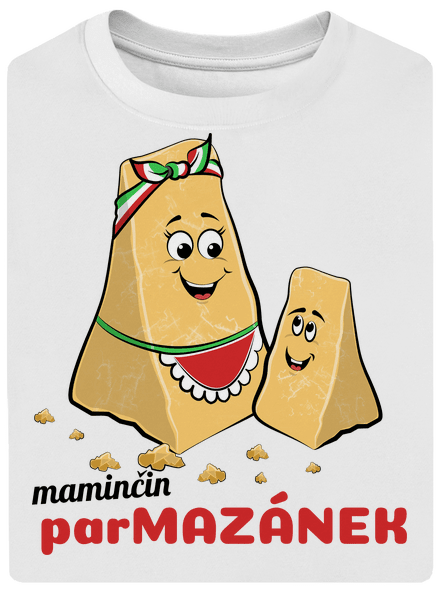Maminčin Parmazánek unisex tričko oversized White
