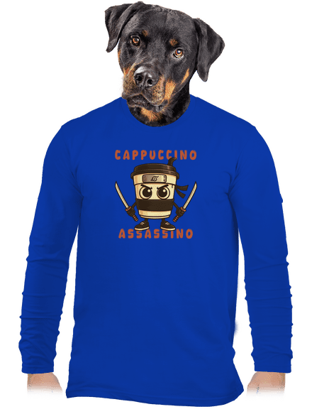 Cappuccino Assassino – Italian Brainrot pánské dlouhý rukáv Royal Blue