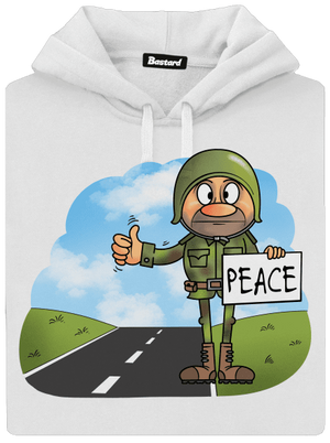 Peace dámská mikina klokanka White