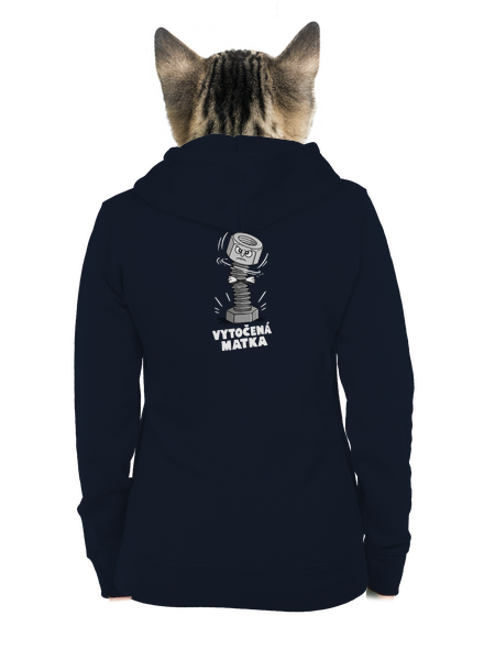 Vytočená matka dámská mikina na zip Navy Mal