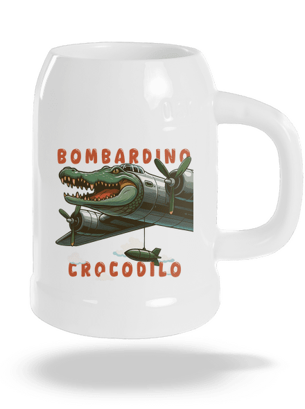 Bombardino Crocodilo – Italian Brainrot půllitr White