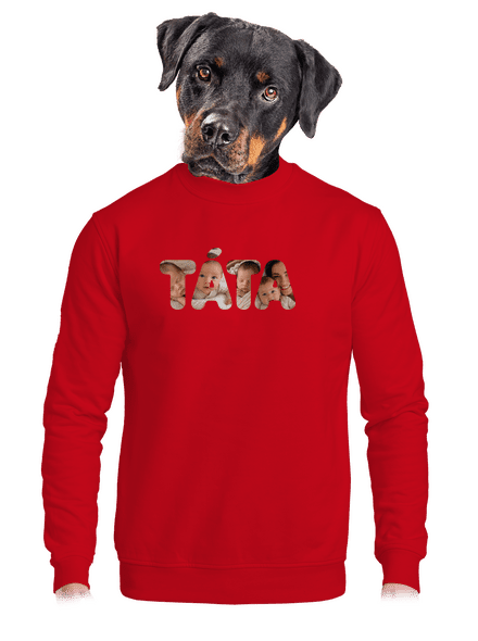 Nápis táta z vlastních fotek unisex mikina bez kapuce Red