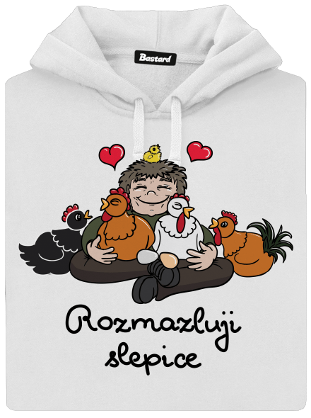 Rozmazluji slepice dámská mikina klokanka White