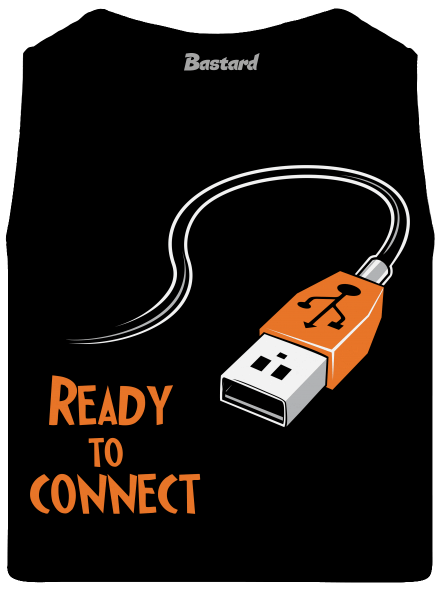 USB připojení pánské tílko Black