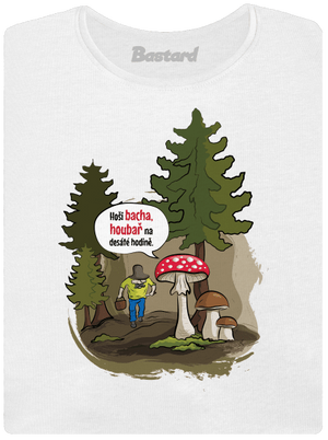 Bacha houbař dámské tričko s lemem White