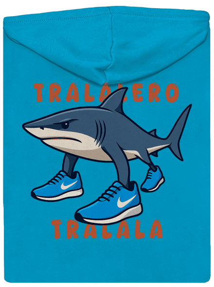 Tralalero Tralala – Italian Brainrot dámská mikina na zip Blue Atol