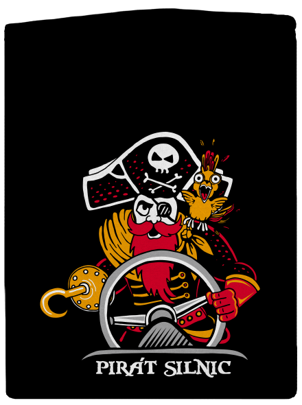 Pirát silnic pánská mikina na zip Black