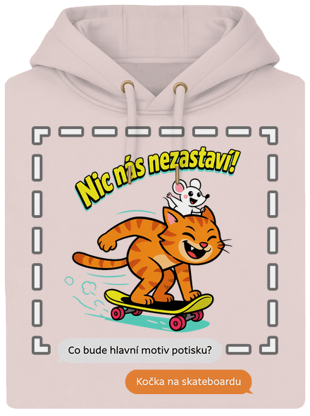 Vlastní AI obrázek unisex mikina premium Rose Chalk