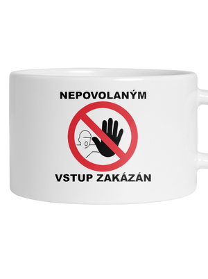 Nepovolaným vstup zakázán hrnek makronka White