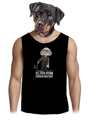 Neklidný bez piva pánské tílko Black
