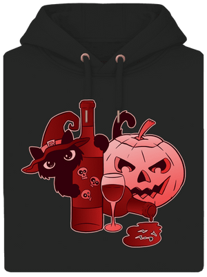 Hello, víno unisex mikina premium Dark Black