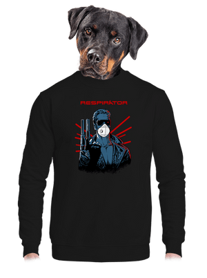 Respirátor unisex mikina bez kapuce Black