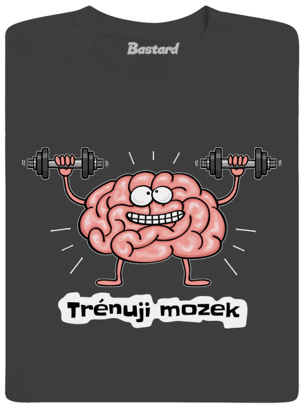 Trénuji mozek pánské dlouhý rukáv Dark Grey