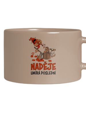 Naděje umírá poslední hrnek makronka Brown Macaron