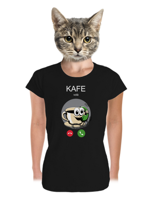 Kafe volá dámské tričko premium Black